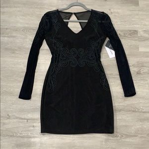 Formal, fitted black dress